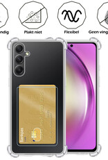 Nomfy Hoesje Geschikt voor Samsung A54 Hoesje Pasjeshouder Shockproof Pas Houder Met 2x Screenprotector - Hoesje Geschikt voor Samsung Galaxy A54 Hoes Met Kaarthouder - Transparant