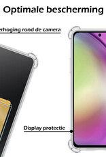 Nomfy Hoesje Geschikt voor Samsung A54 Hoesje Pasjeshouder Shockproof Pas Houder Met 2x Screenprotector - Hoesje Geschikt voor Samsung Galaxy A54 Hoes Met Kaarthouder - Transparant