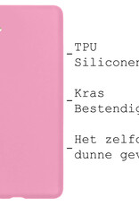 BASEY. Hoes Geschikt voor Samsung A34 Hoesje Siliconen Back Cover Case Met 2x Screenprotector - Hoesje Geschikt voor Samsung Galaxy A34 Hoes Cover Hoesje - Lichtroze