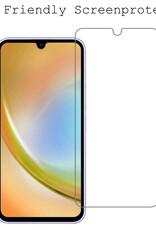 BASEY. Hoes Geschikt voor Samsung A34 Hoesje Siliconen Back Cover Case Met 2x Screenprotector - Hoesje Geschikt voor Samsung Galaxy A34 Hoes Cover Hoesje - Transparant