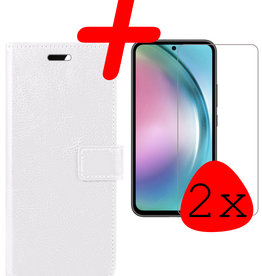 BASEY. BASEY. Samsung Galaxy A54 Hoesje Bookcase Wit Met 2x Screenprotector