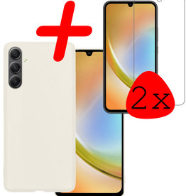 BASEY. BASEY. Samsung Galaxy A34 Hoesje Siliconen Met 2x Screenprotector - Wit