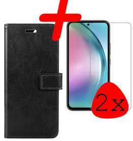 BASEY. BASEY. Samsung Galaxy A54 Hoesje Bookcase Zwart Met 2x Screenprotector