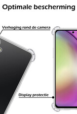 Nomfy Hoesje Geschikt voor Samsung A54 Hoesje Shock Proof Cover Case Shockproof Met 2x Screenprotector - Hoes Geschikt voor Samsung Galaxy A54 Hoes Siliconen Back Case - Transparant