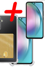 BASEY. Hoes Geschikt voor Samsung A54 Hoesje Shock Proof Case Hoes Met Screenprotector - Hoesje Geschikt voor Samsung Galaxy A54 Hoes Cover Shockproof - Transparant