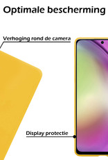 Nomfy Hoesje Geschikt voor Samsung A54 Hoesje Siliconen Cover Case Met Screenprotector - Hoes Geschikt voor Samsung Galaxy A54 Hoes Back Case - Geel