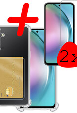 BASEY. Hoes Geschikt voor Samsung A54 Hoesje Shock Proof Case Hoes Met 2x Screenprotector - Hoesje Geschikt voor Samsung Galaxy A54 Hoes Cover Shockproof - Transparant