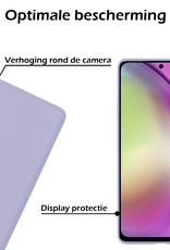 Nomfy Hoesje Geschikt voor Samsung A54 Hoesje Siliconen Cover Case Met Screenprotector - Hoes Geschikt voor Samsung Galaxy A54 Hoes Back Case - Lila