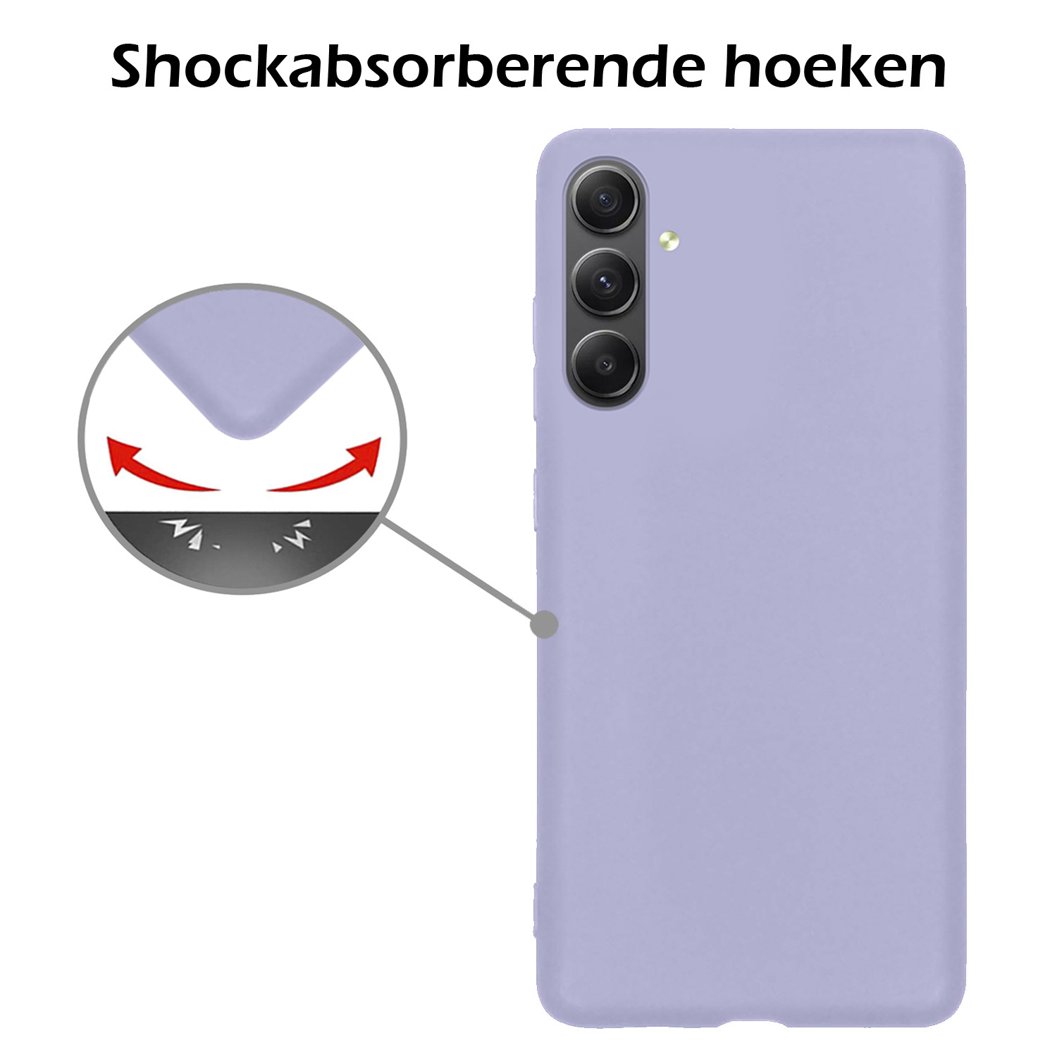 Nomfy Hoesje Geschikt voor Samsung A54 Hoesje Siliconen Cover Case Met Screenprotector - Hoes Geschikt voor Samsung Galaxy A54 Hoes Back Case - Lila