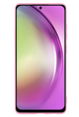 Samsung A54 Hoesje Siliconen Case Back Cover Met Screenprotector - Samsung Galaxy A54 Hoes Cover Silicone - Licht Roze