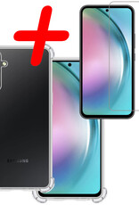 BASEY. Hoes Geschikt voor Samsung A54 Hoesje Shock Proof Case Hoes Siliconen Met Screenprotector - Hoesje Geschikt voor Samsung Galaxy A54 Hoes Cover Shockproof - Transparant