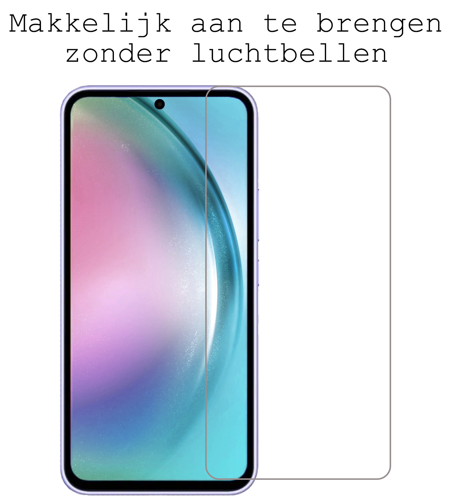 BASEY. Hoes Geschikt voor Samsung A54 Hoesje Shock Proof Case Hoes Siliconen Met Screenprotector - Hoesje Geschikt voor Samsung Galaxy A54 Hoes Cover Shockproof - Transparant