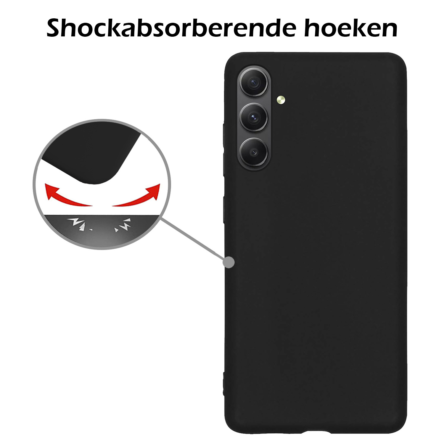 Nomfy Hoesje Geschikt voor Samsung A54 Hoesje Siliconen Cover Case Met Screenprotector - Hoes Geschikt voor Samsung Galaxy A54 Hoes Back Case - Zwart