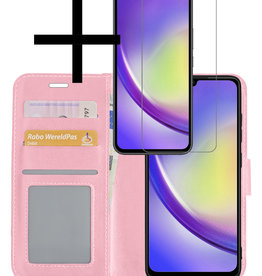 NoXx NoXx Samsung Galaxy A34 Hoesje Bookcase Lichtroze Met Screenprotector