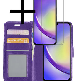 NoXx Samsung Galaxy A34 Hoesje Bookcase Paars Met Screenprotector
