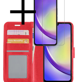 NoXx Samsung Galaxy A34 Hoesje Bookcase Rood Met Screenprotector