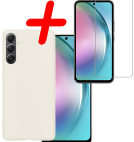 BASEY. BASEY. Samsung Galaxy A54 Hoesje Siliconen Met Screenprotector - Wit