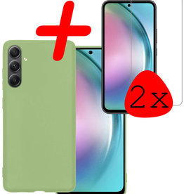 BASEY. BASEY. Samsung Galaxy A54 Hoesje Siliconen Met 2x Screenprotector - Groen