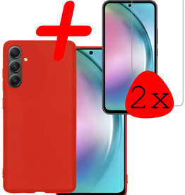 BASEY. BASEY. Samsung Galaxy A54 Hoesje Siliconen Met 2x Screenprotector - Rood