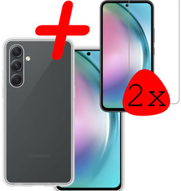 BASEY. BASEY. Samsung Galaxy A54 Hoesje Siliconen Met 2x Screenprotector - Transparant