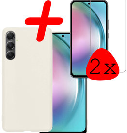 BASEY. BASEY. Samsung Galaxy A54 Hoesje Siliconen Met 2x Screenprotector - Wit