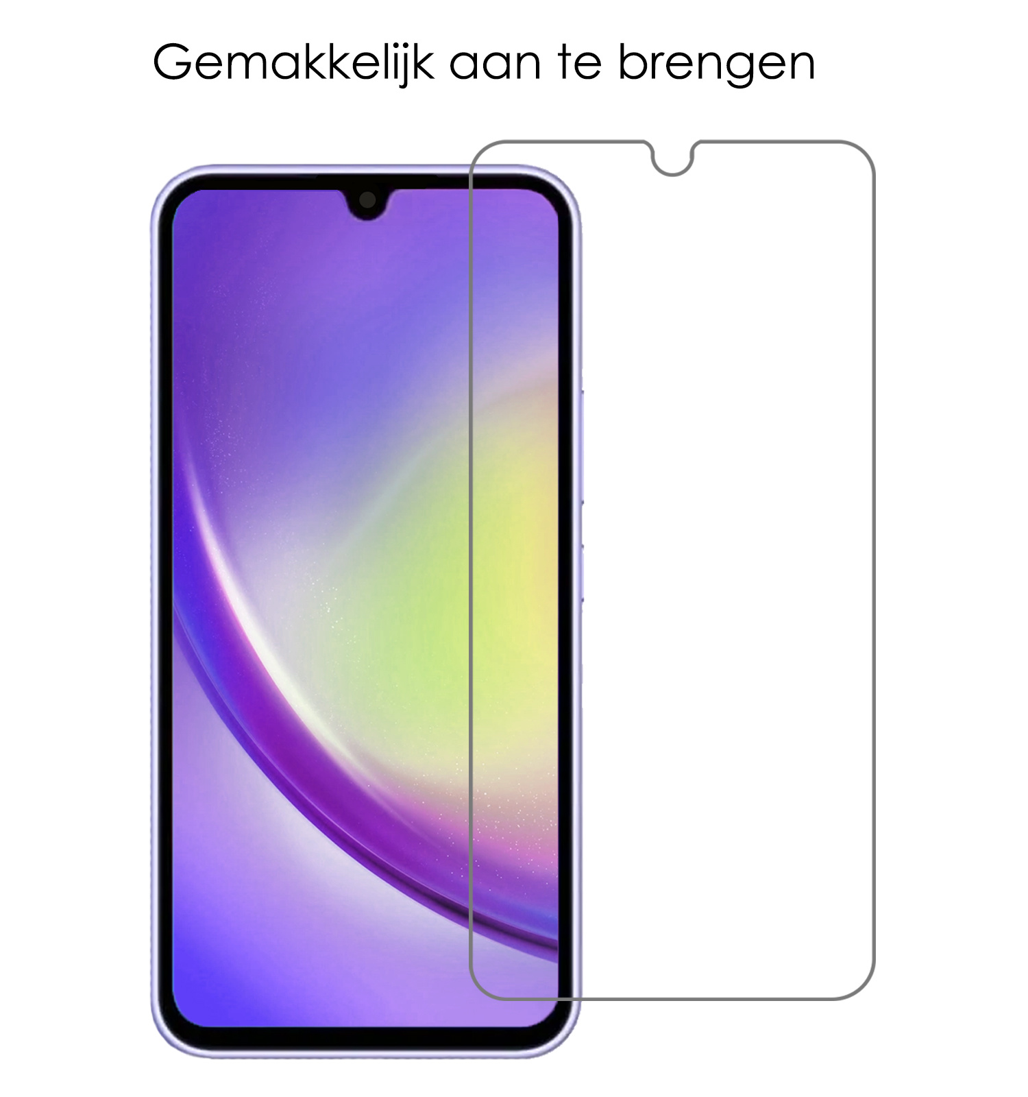NoXx Hoes Geschikt voor Samsung A34 Hoesje Book Case Hoes Flip Cover Wallet Bookcase Met Screenprotector - Wit