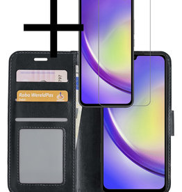 NoXx Samsung Galaxy A34 Hoesje Bookcase Zwart Met Screenprotector
