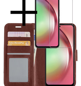 NoXx NoXx Samsung Galaxy A54 Hoesje Bookcase Bruin Met Screenprotector