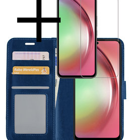 NoXx NoXx Samsung Galaxy A54 Hoesje Bookcase Donkerblauw Met Screenprotector