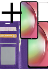 NoXx Hoes Geschikt voor Samsung A54 Hoesje Book Case Hoes Flip Cover Wallet Bookcase Met Screenprotector - Paars