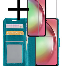 NoXx NoXx Samsung Galaxy A54 Hoesje Bookcase Turquoise Met Screenprotector