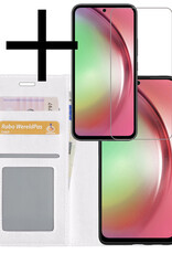 NoXx Hoes Geschikt voor Samsung A54 Hoesje Book Case Hoes Flip Cover Wallet Bookcase Met Screenprotector - Wit