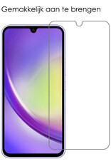 NoXx Hoes Geschikt voor Samsung A34 Hoesje Book Case Hoes Flip Cover Wallet Bookcase Met 2x Screenprotector - Rosé goud