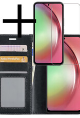 NoXx Hoes Geschikt voor Samsung A54 Hoesje Book Case Hoes Flip Cover Wallet Bookcase Met Screenprotector - Zwart