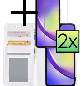 NoXx Samsung Galaxy A34 Hoesje Bookcase Wit Met 2x Screenprotector