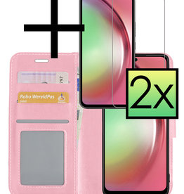 NoXx NoXx Samsung Galaxy A54 Hoesje Bookcase Lichtroze Met 2x Screenprotector