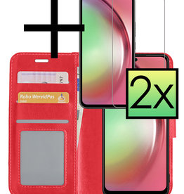 NoXx NoXx Samsung Galaxy A54 Hoesje Bookcase Rood Met 2x Screenprotector