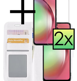 NoXx NoXx Samsung Galaxy A54 Hoesje Bookcase Wit Met 2x Screenprotector