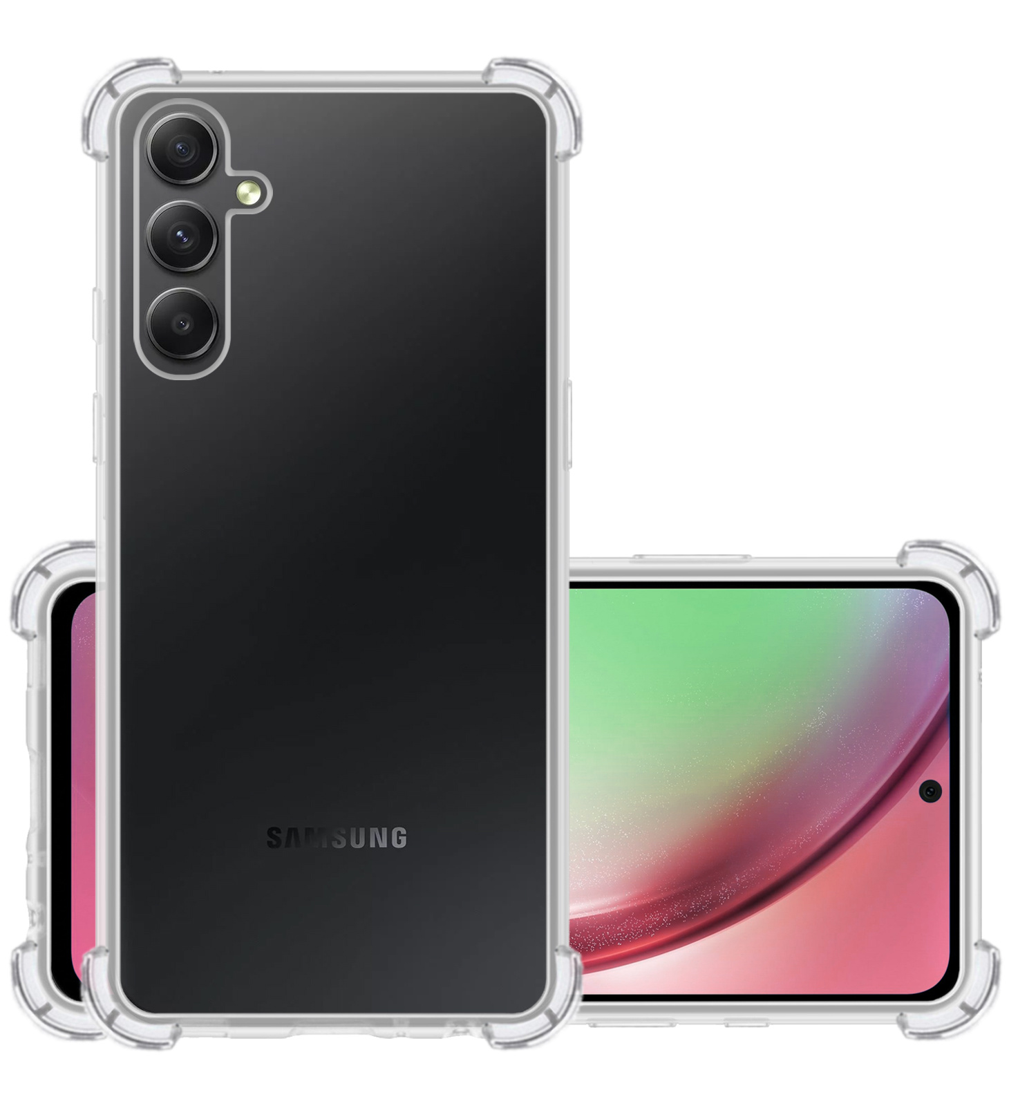 NoXx Hoes Geschikt voor Samsung A54 Hoesje Siliconen Cover Shock Proof Back Case Shockproof Hoes - Transparant