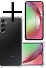 NoXx Hoes Geschikt voor Samsung A54 Hoesje Siliconen Cover Shock Proof Back Case Shockproof Hoes Met Screenprotector - Transparant