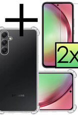 NoXx Hoes Geschikt voor Samsung A54 Hoesje Siliconen Cover Shock Proof Back Case Shockproof Hoes Met 2x Screenprotector - Transparant