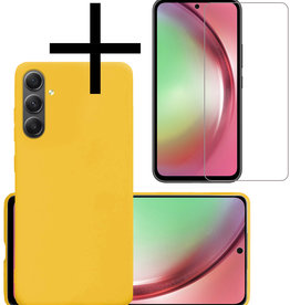 NoXx NoXx Samsung Galaxy A54 Hoesje Siliconen Met Screenprotector - Geel