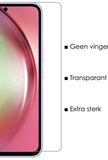 Hoes Geschikt voor Samsung A54 Hoesje Cover Siliconen Back Case Hoes Met Screenprotector - Geel