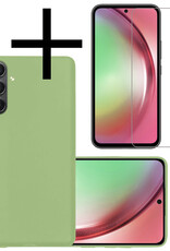 NoXx Hoes Geschikt voor Samsung A54 Hoesje Cover Siliconen Back Case Hoes Met Screenprotector - Groen