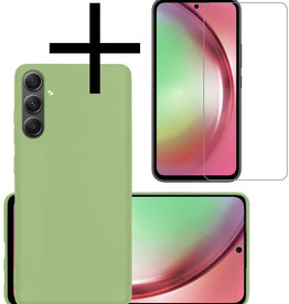 NoXx NoXx Samsung Galaxy A54 Hoesje Siliconen Met Screenprotector - Groen
