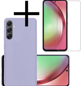 NoXx NoXx Samsung Galaxy A54 Hoesje Siliconen Met Screenprotector - Lila