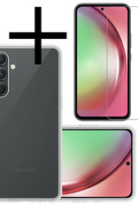 NoXx Hoes Geschikt voor Samsung A54 Hoesje Cover Siliconen Back Case Hoes Met Screenprotector - Transparant