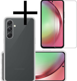NoXx NoXx Samsung Galaxy A54 Hoesje Siliconen Met Screenprotector - Transparant