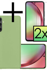 NoXx Hoes Geschikt voor Samsung A54 Hoesje Cover Siliconen Back Case Hoes Met 2x Screenprotector - Groen