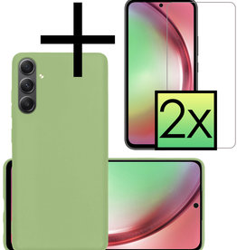 NoXx NoXx Samsung Galaxy A54 Hoesje Siliconen Met 2x Screenprotector - Groen